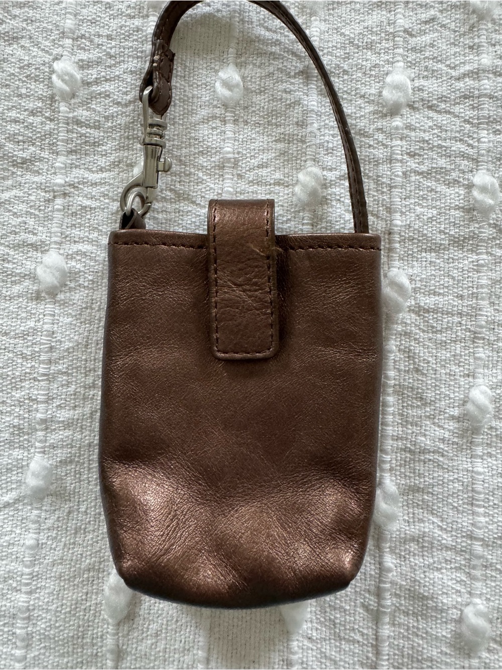 NWOT Hobo International Leather Accessory Holder Bag Case with Strap Gold Bronze - Picture 2 of 6